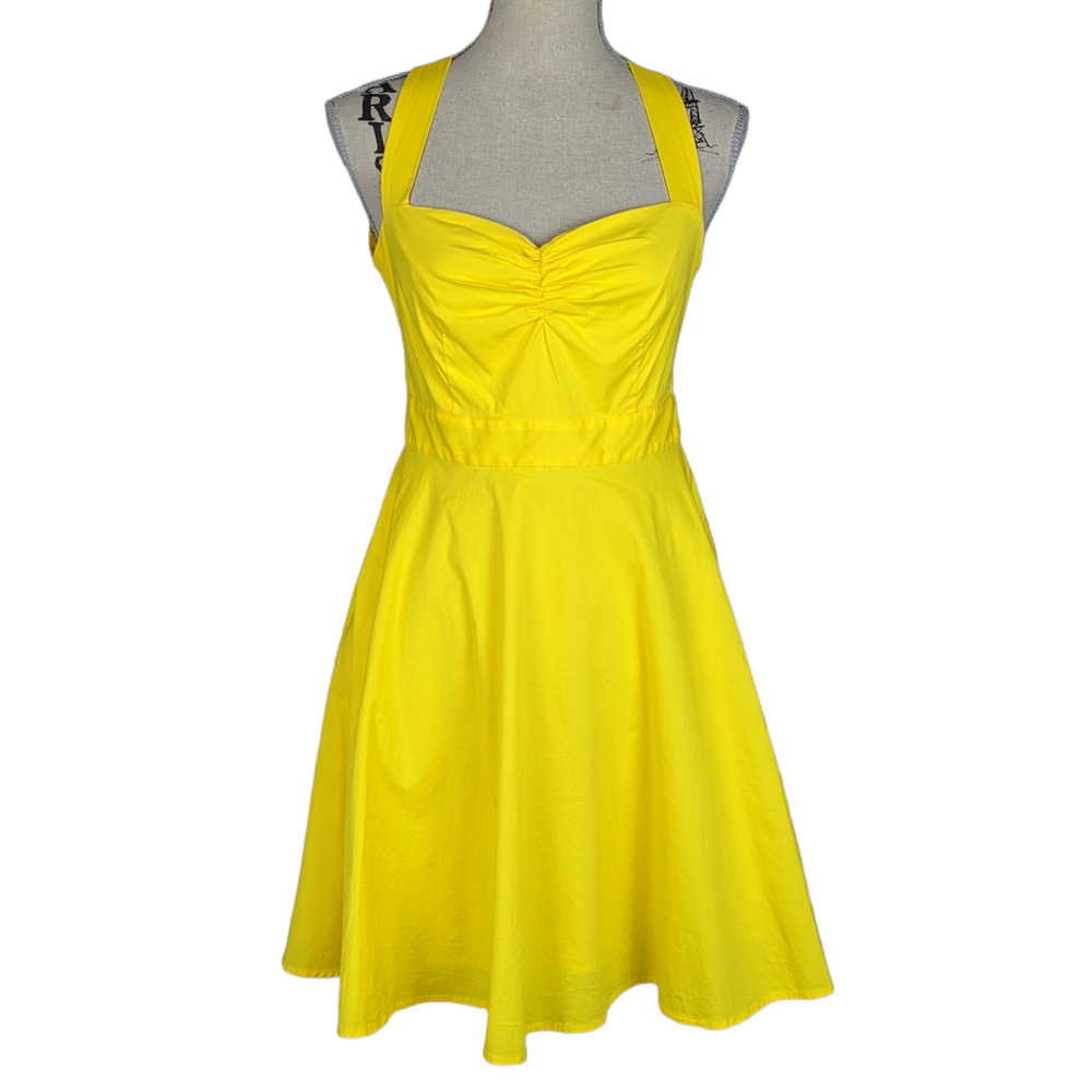 Moda International Retro Halter Sundress Yellow Size 6